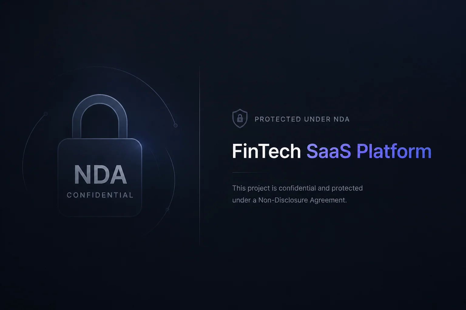 Публичная обложка FinTech SaaS Platform с отметкой NDA
